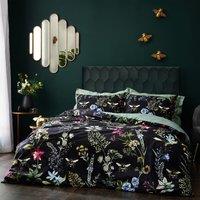 Wylder Midnight Bee Velvet Duvet Cover & Pillowcase Set, Black Black