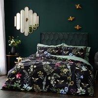 Wylder Midnight Bee Velvet Duvet Cover & Pillowcase Set, Black