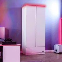 X Rocker White Carbon Tek Wardrobe with Neo Fibre LED White