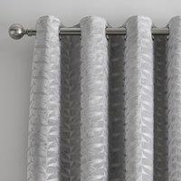 Curtina Kendal Silver Eyelet Curtains Silver