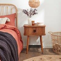 Leona 2 Door Bedside Table, Mango Wood