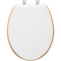 Modern Bamboo Toilet Seat White