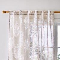 Catherine Lansfield Palm Leaf Natural Slot Top Voile Panel Beige