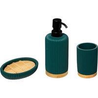 Modern Bamboo 3 Piece Bathroom Accessories Set