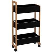 Narrow Bamboo 3 Tier Bathroom Trolley