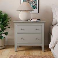 Lynton 2 Drawer Wide Bedside Table Grey