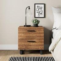 Freddie 2 Drawer Bedside Table Brown