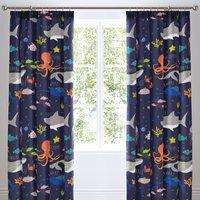 Sea Life Multicoloured Pencil Pleat Curtain