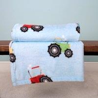 Farmyard Friends Blue Throw Blanket 120cm x 150cm