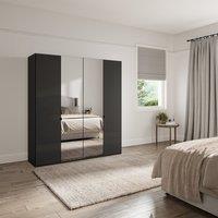 Wiemann Kahla 4 Door Mirrored Wardrobe Graphite (Grey)