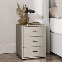 Wiemann Kahla Matt 3 Drawer Bedside Table Pebble