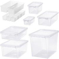 SmartStore Home Bundle Set of 8 Assorted Boxes, Clear