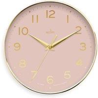 Acctim Rand Gold Wall Clock Pink