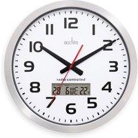 Acctim Meridian Aluminium Digital Wall Clock Silver