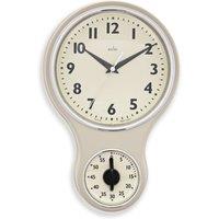 Acctim Kitchen Time Retro Quartz Timer Wall Clock Cream