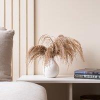 Artificial Pampas Grass in White Ceramic Vase