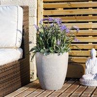 Artificial Lavender in Large Grey Plant Pot Purple