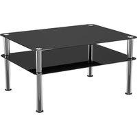 AVF Large Coffee Table, Black Glass with Chrome Legs