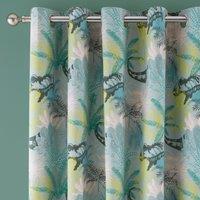 All About T-Rex Blackout Eyelet Curtains Green