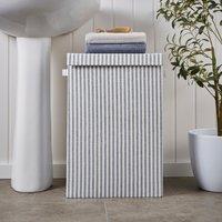 Coastal Stripe Laundry Basket Blue