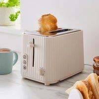 Textured Ribbed Plastic 2-Slice Toaster