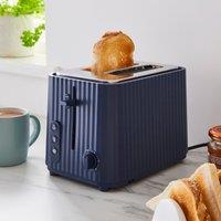 Textured Ribbed Plastic 2-Slice Toaster