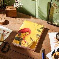 Recycled Leather Flamingo Softbound Notebook