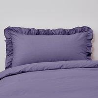Non Iron Plain Dye Purple Frilled Pillowcase