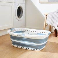 Collapsible Hip Laundry Basket Ashley Blue