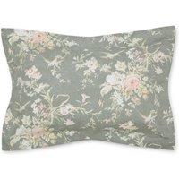 Annella Grey Floral Cotton Oxford Pillowcase Grey