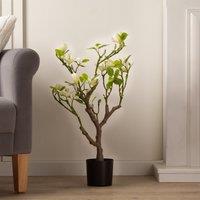 Artificial Cream Magnolia Tree in Black Plant Pot