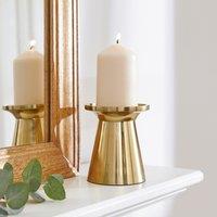 Tall Pillar Candle Holder Gold