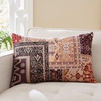 Printed Oriental Patchwork Cushion Lilac Lilac