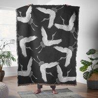 Jacquard Tapestry Cranes Throw Blanket 130cm x 170cm