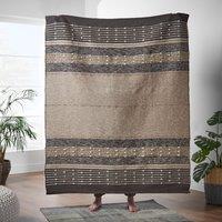 Luxe Brown Woven Throw Blanket