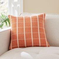 Elements Woven Squares Check Cushion Burnt Orange