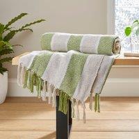 Herringbone Stripe Throw Blanket, 130x180cm