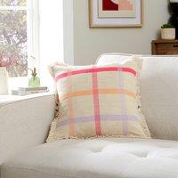 Woven Check Cotton Square Cushion