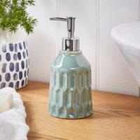 Coastal Green Glazed Ceramic Soap Dispenser