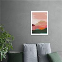 East End Prints Green & Pink Abstract I Framed Print