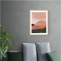 East End Prints Green & Pink Abstract I Framed Print