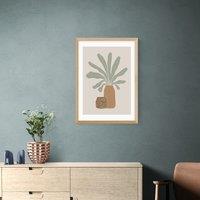 East End Prints Two Brown Vases & Green Plant Framed Print