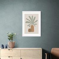 East End Prints Two Brown Vases & Green Plant Framed Print