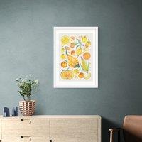 East End Prints Yellow Harvest Of Fruit & Vegetables Framed Print