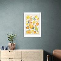 East End Prints Yellow Harvest Of Fruit & Vegetables Framed Print