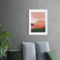 East End Prints Green & Pink Abstract I Framed Print