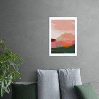 East End Prints Green & Pink Abstract I Framed Print