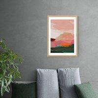 East End Prints Green & Pink Abstract I Framed Print