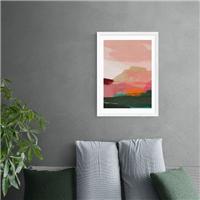 East End Prints Green & Pink Abstract I Framed Print