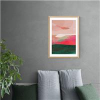 East End Prints Green & Pink Abstract II Framed Print
